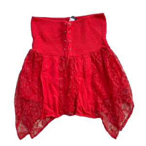 NWOT Venus Gathered Handkerchief Lace Fitted Summer Blouse, size large